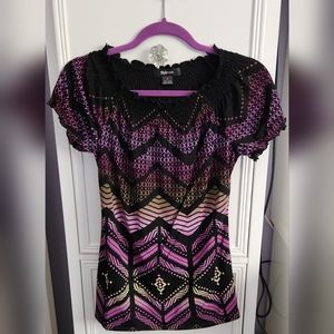 Style & Co Short Sleeve Top Size S